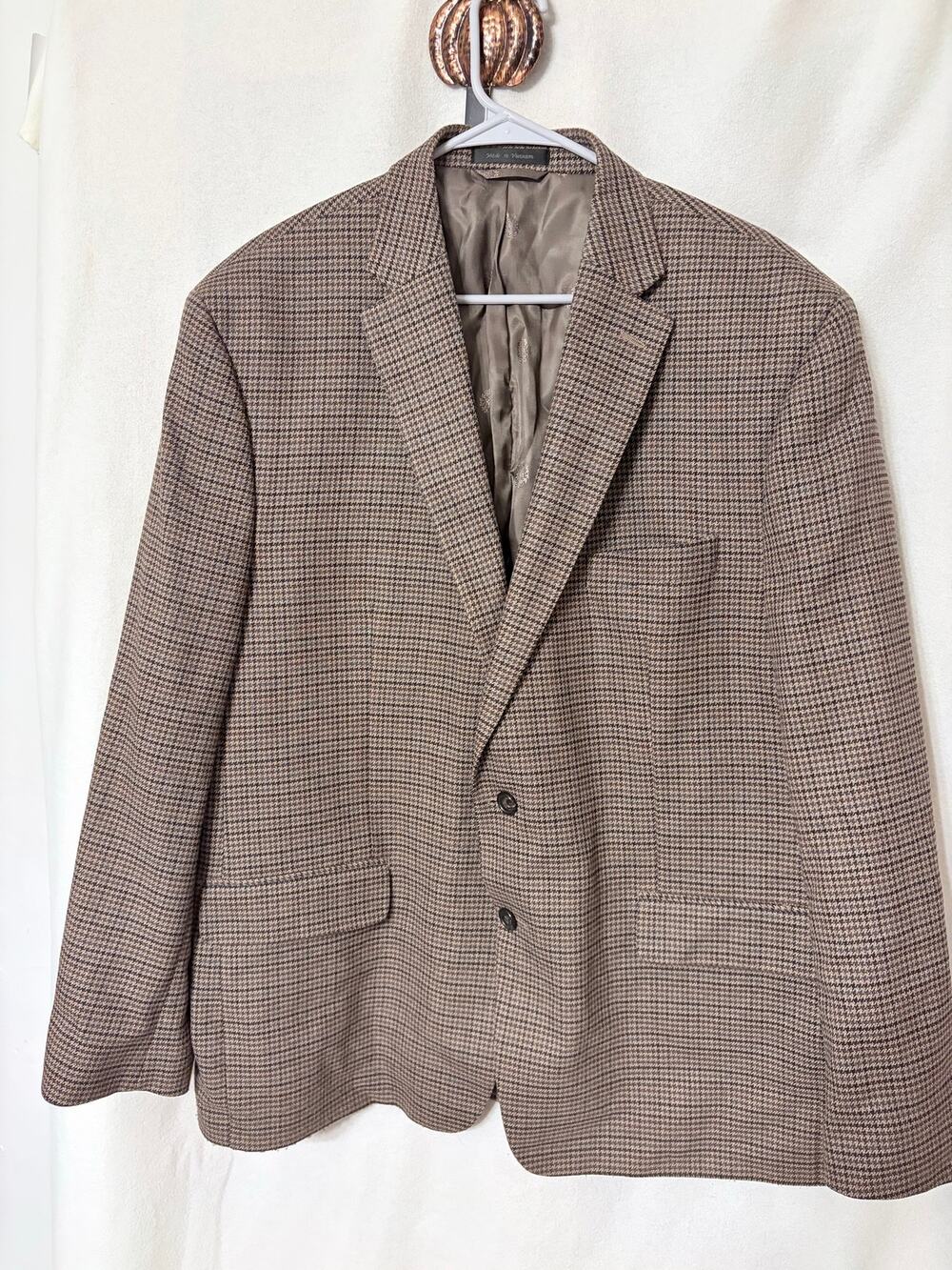 Lauren Ralph Lauren Mens Brown Houndstooth Blazer Sport Coat Jacket